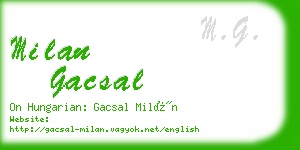 milan gacsal business card